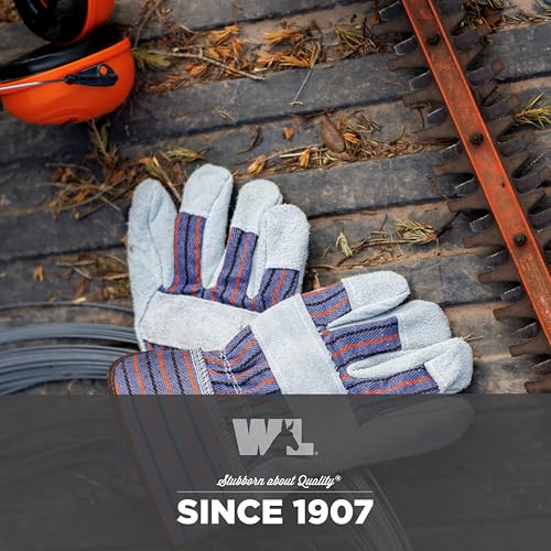 Wells Lamont Men's 2-Pack Cowhide Safety Cuff Leather Work Gloves, Large - size: Large (Pack of 2)