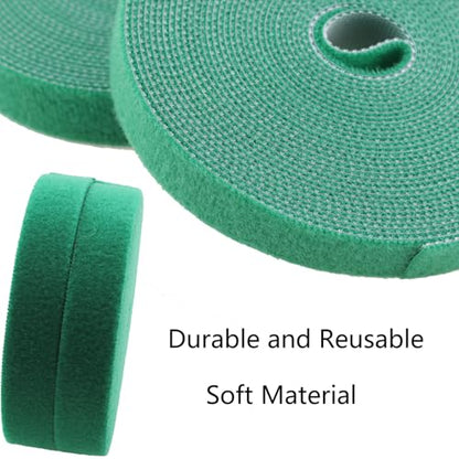 16.4 ft x 0.6 in Garden Green Plant Tie Tape 1 Roll Reusable Nylon Plant Tape Gardening Tips Waterproof Organizer Climbing Plant Trellis Tape for Flowers Tomatoes Vines