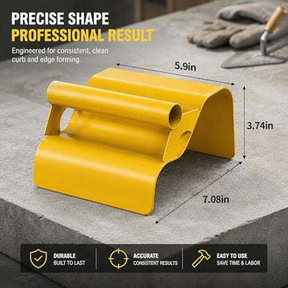 Concrete Curb Trowel, Stainless Steel Curb Tool with Putty Knife