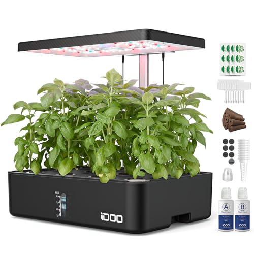 iDOO 12Pods Hydroponics Growing System Garden with LED Grow Light - size: 12Pods