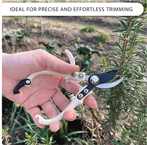 Bypass Garden Hand Pruner & Ergonomic Pruning Shears - Cream