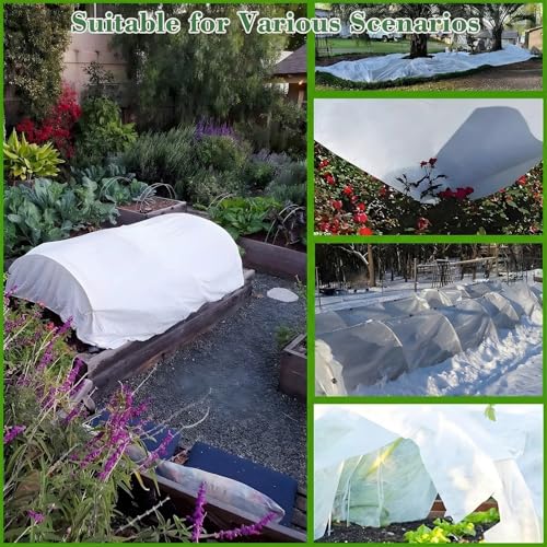 Garden Netting Kit for Raised Beds, 10x30FT Plant Cover Ultra Fine Mesh Netting & 6 Sets Fiberglass Garden Hoops & 18 Clip, Vegetable Plants Fruits Row Cover Birds Animals Barrier Protection Net