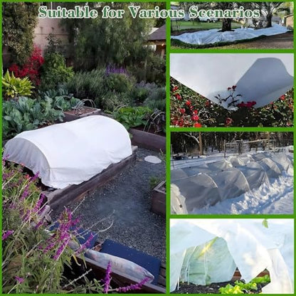 Garden Netting Kit for Raised Beds, 10x30FT Plant Cover Ultra Fine Mesh Netting & 6 Sets Fiberglass Garden Hoops & 18 Clip, Vegetable Plants Fruits Row Cover Birds Animals Barrier Protection Net