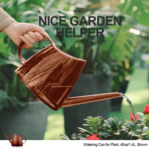 Small Indoor Plant Watering Can Long Spout 1.4L Brown - color: Brown