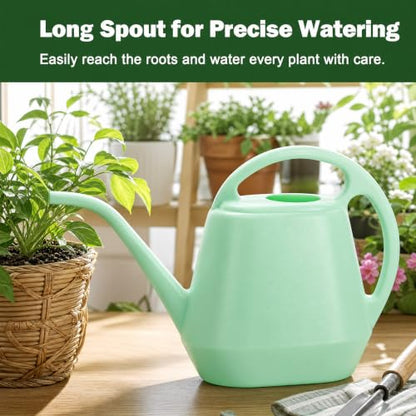 Fasmov Plastic Watering Can, 1-Gallon, Pine Green