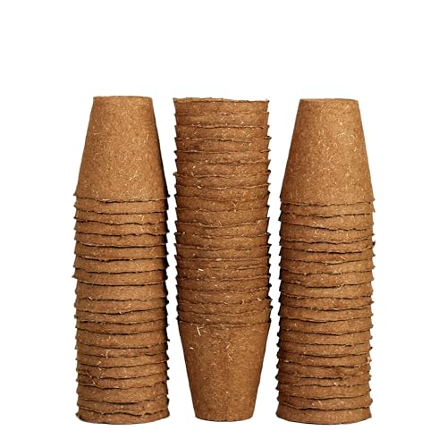 Daniel's Plants 3" Naked Pots | Natural Plantable Seed Starter Pots | OMRI-Listed Biodegradable for Seedlings | Enhanced Drainage & Aeration | Earth Friendly - Peat Free (3 Inch Round - 60 Pack) - size: 3" Round - 60 Pack