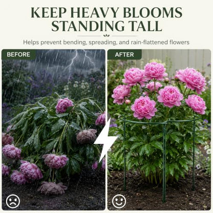 6-Pack Peony Cages and Supports,14"/25" Tall Adjustable for Garden Plant