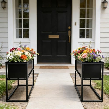 Raised Garden Bed Elevated Planter Box with Legs Black - size: 29.5"Lx11.8W"x16"H