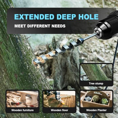 1-1/2" X 9" Auger Bit for Wood, 38x230mm Hex Long Auger Drill Bit - size: 1-1/2" (38mm)diameter, style: 9 inch / 230mm Length