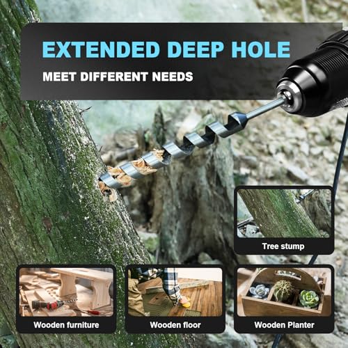 1-1/4" X 6.1" Auger Bit for Wood, 32x155mm Hex Long Auger Drill - size: 1-1/4" (32mm)diameter, style: 6.1 inch / 155mm Length