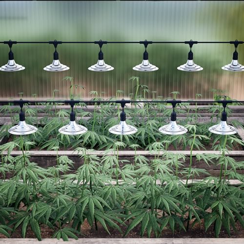 Outdoor Grow Lights with Timer, Full Spectrum Greenhouse Grow Lights with Timer, IP65 Waterproof String Grow Light Outdoor, UL Certified Daisy Chain LED Grow Light, 41FT - size: 12 Lights, style: 1 Timer