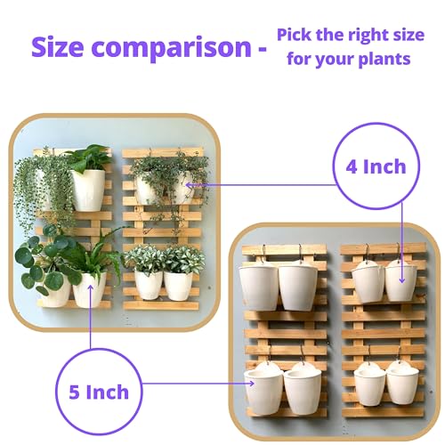 LaLaGreen Self-Watering Wall Planters (4in, 10 Pack) White Indoor Plants - size: 4" (10 cm)