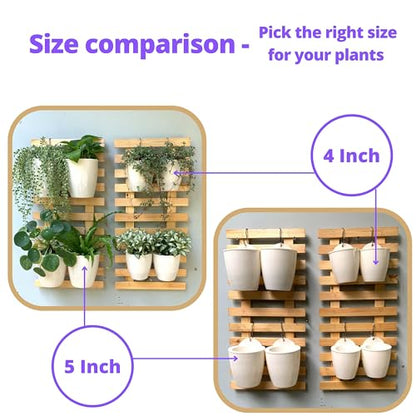 LaLaGreen Self-Watering Wall Planters (4in, 10 Pack) White Indoor Plants - size: 4" (10 cm)
