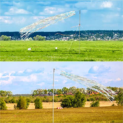 Lewtemi 4 Pcs Bird Scarer Wind Socks for Outside Heavy Duty, Rotating Hook