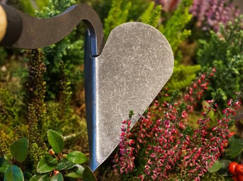 DeWit Drop Grip Hand Plow – Dutch Garden Tool, Ash Wood Handle, Dual Bulb Grip, 22.4" Length, Mini Furrow Opener for Raised Beds & Soil Cultivation