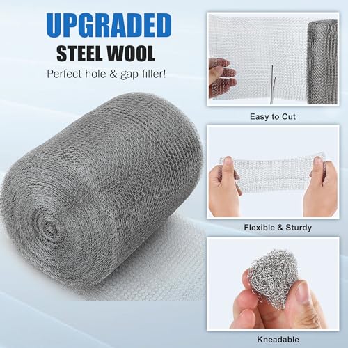 Valchoose Stainless Steel Mesh Roll 5" x 50 Ft, Wire Mesh for Mice Control - size: 5” X 50 Ft