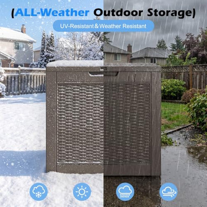 32 Gallon Outdoor Storage Box Waterproof Deck Box Patio Storage - color: Gray, style: 32Gallon-style1