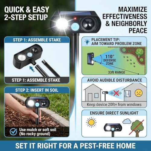 2026 Upgraded Sonic Fortress Pro Deer Repellent Devices 2Pack