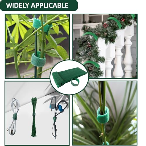 100Pcs 8-Inch Green Nylon Adjustable Plant Ties & Cable Straps - size: 8 in x 0.5 in