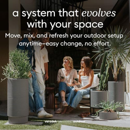 Veradek Mod Series Extra Tall Planter - Tall Outdoor Planter with Shelf - color: Gray, size: 29 inch - 2 Pack