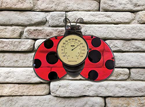 Poolmaster 54578 Ladybug Wall Décor and Thermometer for Home or Garden, Red - style: Ladybug