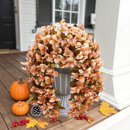 2 PCS Bougainvillea Artificial Hanging Flowers Plants for Outdoors, Brown - color: Brown