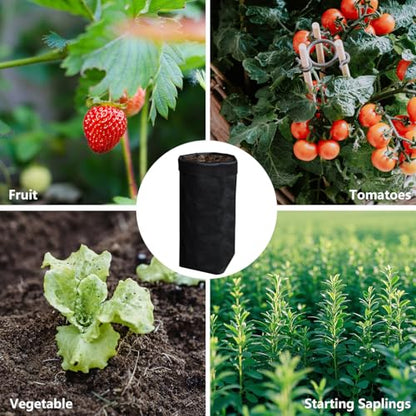 Belit 100 Pcs 10.2" H Deep Nursery Grow Bags, Non-Woven Plants Pots Container for Starting Rooted Plants Vegetable, Flower, Seedling Tree, Black - color: Black, size: 100 Pcs 7.5"x10.2"
