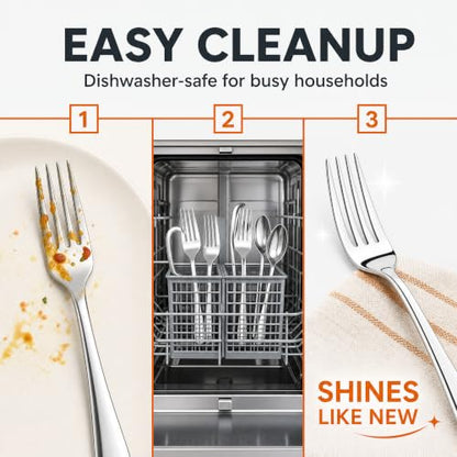 NICE KITCHEN 16 Pieces Dinner Forks Set,8" Fork,Stainless Steel Dinner Fork