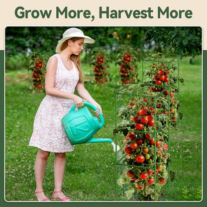 4 Pack 45" Tomato Cages for Garden, Heavy Duty Adjustable Plant Support - size: 45 inch