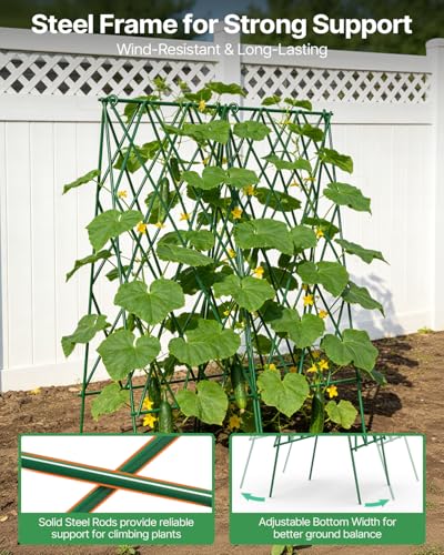 Suteck Cucumber Trellis 39.2" 2 Pack A-Frame, Foldable Metal - size: 39.2"