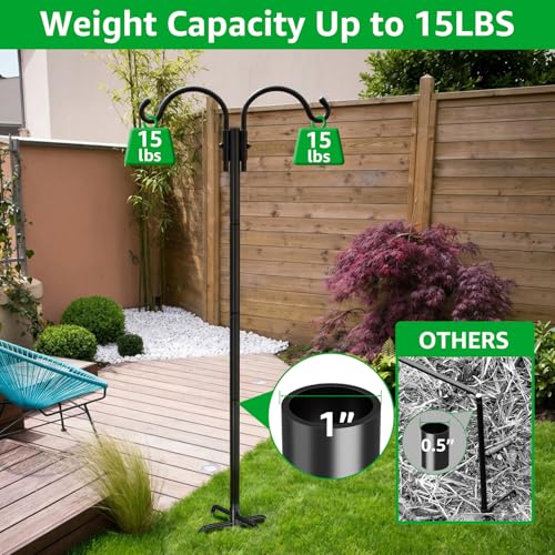 GOFORWILD 2 Pack Adjustable 76inch Double Shepherds Hook for Outdoor - size: 76 Inch