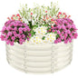 TBMLC 17" Tall,3.3 FT Diameter Elevated Round Metal Raised Garden Bed White - color: White, size: 3.3FT Diameter