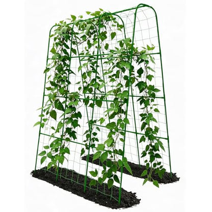 Cucumber Trellis for Raised Bed with Plastic Coated Steel Pipe-63"*50",Grn - size: 51L*23.6W*62.4H inch
