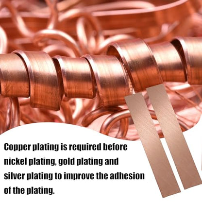 2PCS Pure Copper Anode Sheet (99.99% Pure), Copper Strip, Copper Sheet, 6 X 1 X 0.04 Inch Copper Sheet, Coppers Electrode Strip for Electroplating and Jewelry Plating