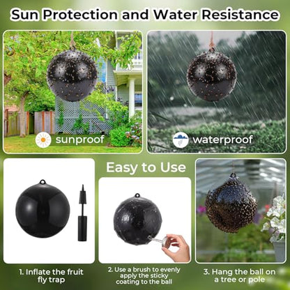 4 Pcs Large Fly Trap Balls Hanging Fly Catcher,Insect Bug - style: Insect Bug