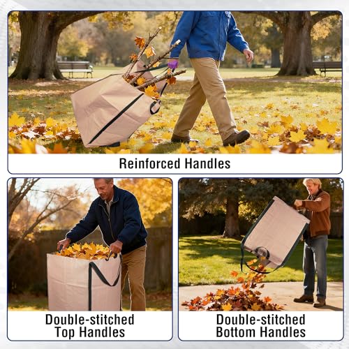 WORKPRO Heavy Duty 72-Gallon Reusable Yard Waste Bags, 3 Pack, Light Tan - color: Light Tan, size: 1 Count (Pack of 3)