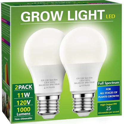 Briignite Grow Light Bulbs, Full Spectrum Grow Light Bulb, LED Grow Light - color: White