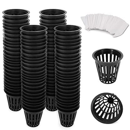 2 Inch Hydroponic Net Pots with Plant Labels 100-Pack - size: 2 inch 100 packs