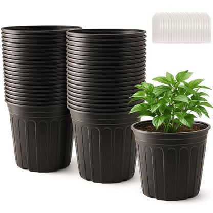 50 Pack 3 Gallon Flexible Plant Nursery Pots for Plants with Drainage Holes - size: 3 Gallon