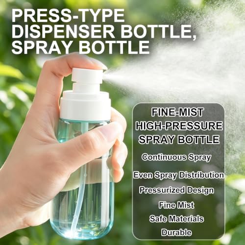 3 Pack Continuous Spray Bottle Atomizing Mister for Hair,Plants,Cleaning,Travel Fine Mist Water Spray Bottles for Styling,Refillable Empty Spray Bottles,Translucent White(30ml+60ml+100ml) - color: G