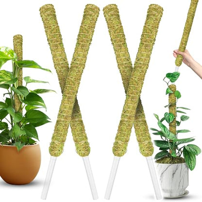 DUSPRO 4 Pack 22" Natural Stackable Moss Pole for Plants Monstera - color: Natural 4pcs