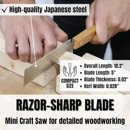 KAKURI Mini Japanese Ryoba Saw 5", Compact Craft Hand Saw for Woodworking - style: Ryoba
