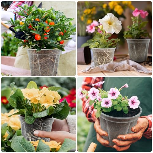 40 Pack Clear Plant Nursery Pots with Drainage 6 Size Plastic Orchid Pots - size: MIX-3 Sizes
