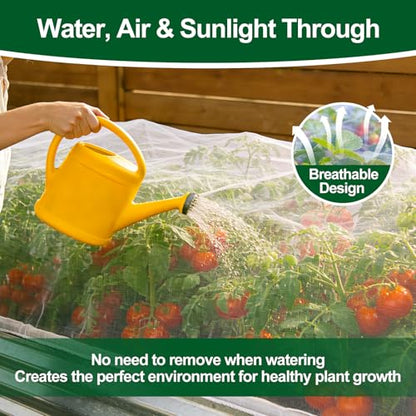 2 Pack Garden Netting for Raised Beds, Fits 8 x 4 ft Rectangular Beds - size: For 8×4 ft (L×W)