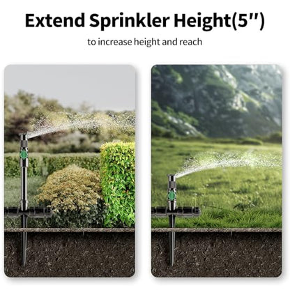 Multi-Adjustable Above Ground DIY Irrigation Sprinkler System - color: 3Pack+30Ft