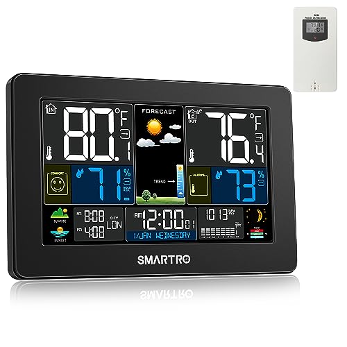 SMARTRO Weather Station Wireless Indoor Outdoor Thermometer for Home