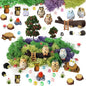 Miniature Garden Accessories, 39 Pcs, Mini Garden Animals Owls with Moss, Miniature Figurines, Model Trees for Micro Landscape DIY Fairy Craft Decor