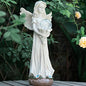 Garden Angels Outdoor Statue, Solar Angel with Crackled Glass Globe - color: Globe