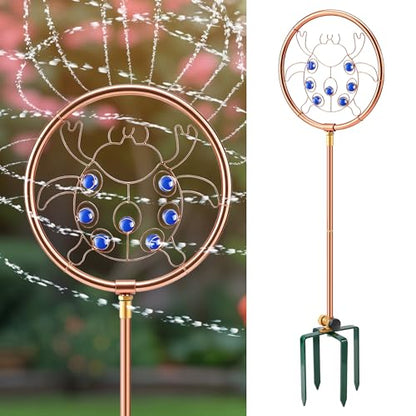 34" Ornamental Sprinkler, 360° Rotating, Ladybug - style: Ladybug