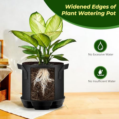 MultiOutools 4 Pack Self Watering Pot Base with 5 Gallon Fabric Grow Bag